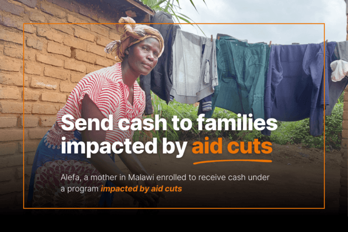 Send cash to families impacted by aid cuts